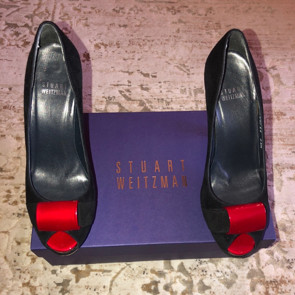 Stuart Weitzman black suede heels
